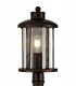 Single Headed Post Lamp, 1 x E27, Antique Bronze, Clear Glass, IP54