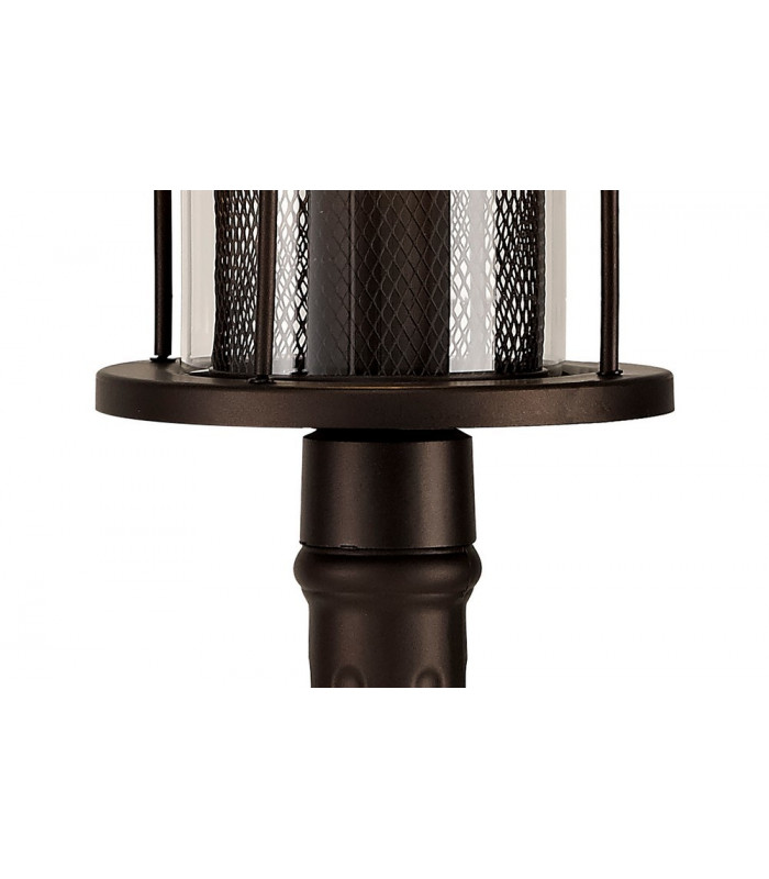 Single Headed Post Lamp, 1 x E27, Antique Bronze, Clear Glass, IP54