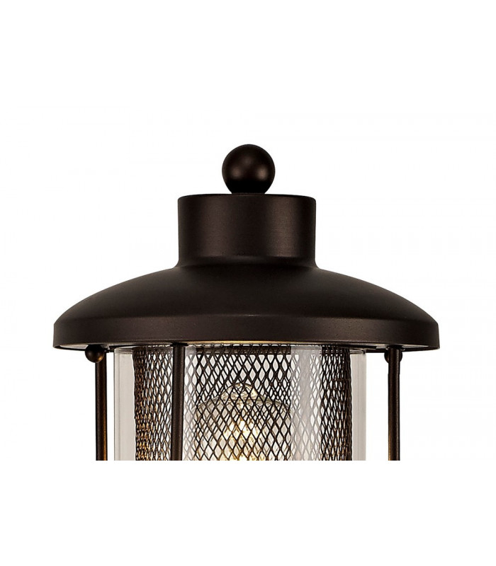 Single Headed Post Lamp, 1 x E27, Antique Bronze, Clear Glass, IP54