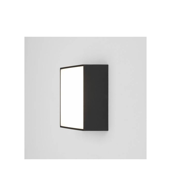LED 1 Light Outdoor Square Small Flush Light Textured Black IP65