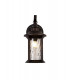 Small Wall Lamp, 1 x E27, Antique Bronze, Clear Ripple Glass, IP54