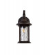 Small Wall Lamp, 1 x E27, Antique Bronze, Clear Ripple Glass, IP54