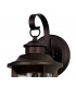 Small Wall Lamp, 1 x E27, Antique Bronze, Clear Ripple Glass, IP54