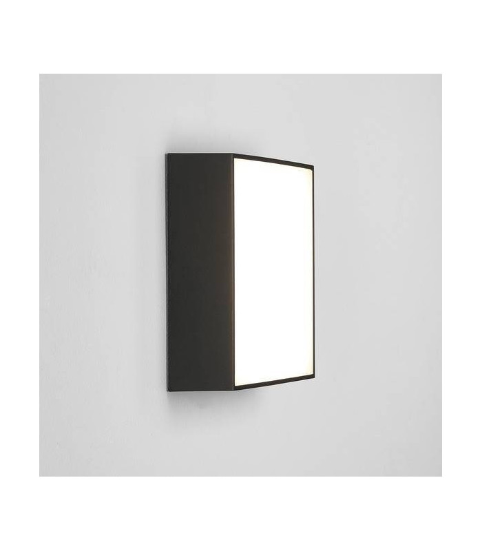 LED 1 Light Outdoor Square Large Flush Light Textured Black IP65