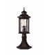 Pedestal Lamp, 1 x E27, Antique Bronze, Clear Ripple Glass, IP54