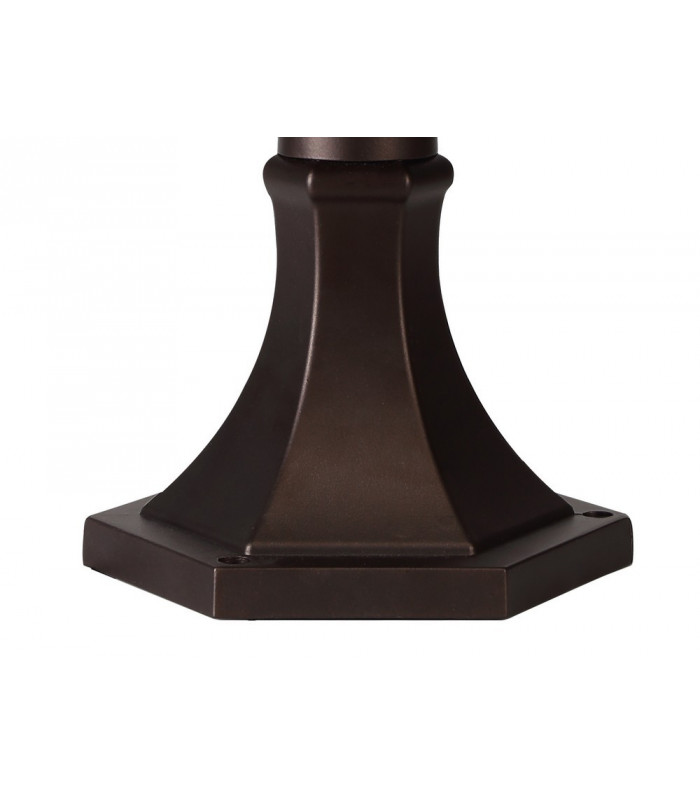 Pedestal Lamp, 1 x E27, Antique Bronze, Clear Ripple Glass, IP54