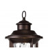 Pedestal Lamp, 1 x E27, Antique Bronze, Clear Ripple Glass, IP54