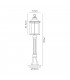 Bollard Post Lamp, 1 x E27, Antique Bronze, Clear Ripple Glass, IP54