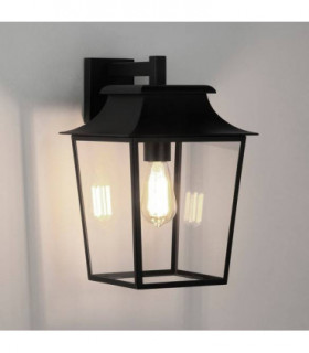 1 Light Outdoor Large Wall Lantern Textured Black, E27