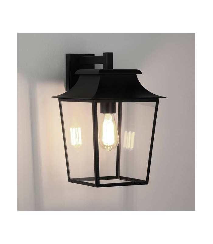 1 Light Outdoor Large Wall Lantern Textured Black, E27