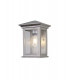Flush Wall Lamp, 1 x E27, IP54, Silver Grey, Clear Seeded Glass