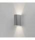 LED 1 Light Outdoor Large Up Down Wall Light Textured Painted Silver IP65