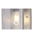 Flush Wall Lamp, 1 x E27, IP54, Silver Grey, Clear Seeded Glass