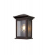 Flush Wall Lamp, 1 x E27, IP54, Antique Bronze, Clear Seeded Glass