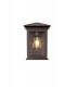 Flush Wall Lamp, 1 x E27, IP54, Antique Bronze, Clear Seeded Glass