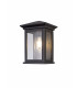 Flush Wall Lamp, 1 x E27, IP54, Anthracite, Clear Seeded Glass