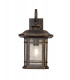 Large Wall Lamp, 1 x E27, Brushed Black Gold, Seeded Glass, IP54