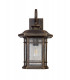 Large Wall Lamp, 1 x E27, Brushed Black Gold, Seeded Glass, IP54
