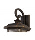 Large Wall Lamp, 1 x E27, Brushed Black Gold, Seeded Glass, IP54