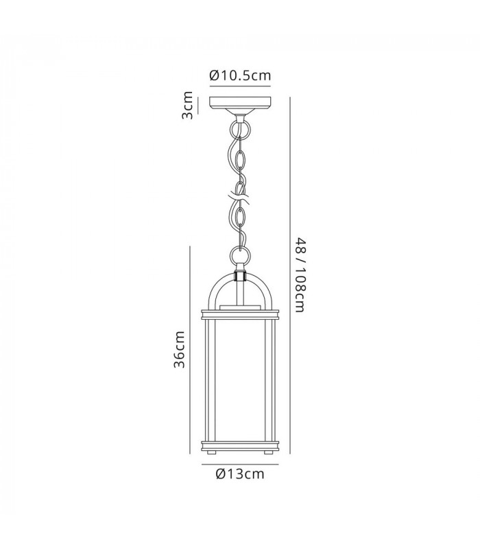 Ceiling Pendant, 1 x E27, Black & Gold, Clear Glass, IP54