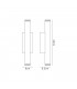 Wall Lamp, 2 x 3W LED, 3000K, 300lm, IP54, Dark Grey