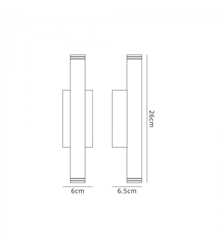 Wall Lamp, 2 x 3W LED, 3000K, 300lm, IP54, Polished Chrome