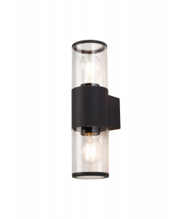 Wall Lamp 2 x E27, IP54, Anthracite, Clear