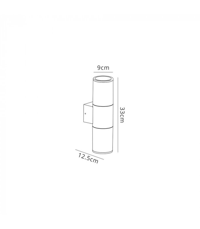 Wall Lamp 2 x E27, IP54, Anthracite, Opal