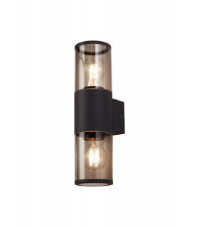 Wall Lamp 2 x E27, IP54, Anthracite, Smoked