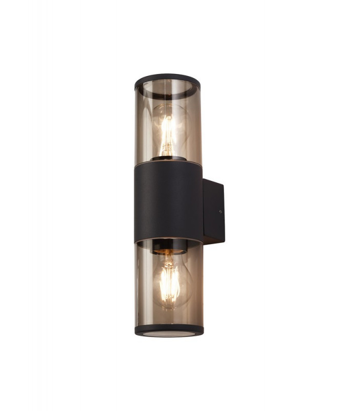 Wall Lamp 2 x E27, IP54, Anthracite, Smoked