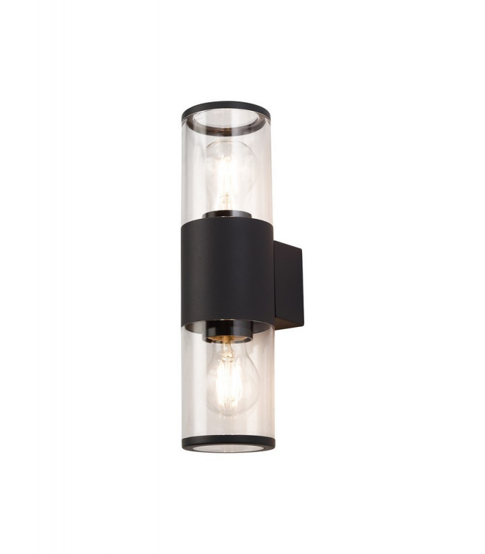 Wall Lamp 2 x E27, IP54, Anthracite, Smoked