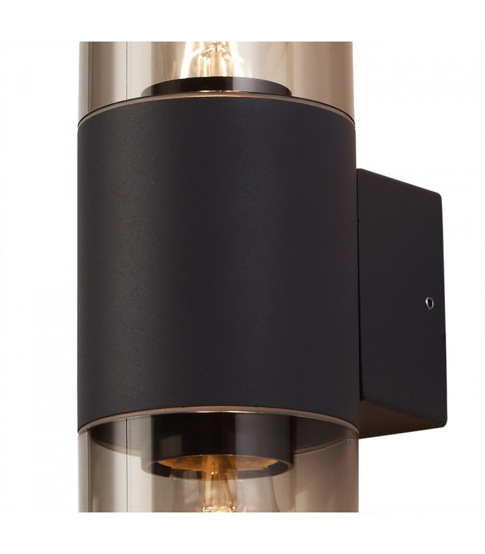 Wall Lamp 2 x E27, IP54, Anthracite, Smoked