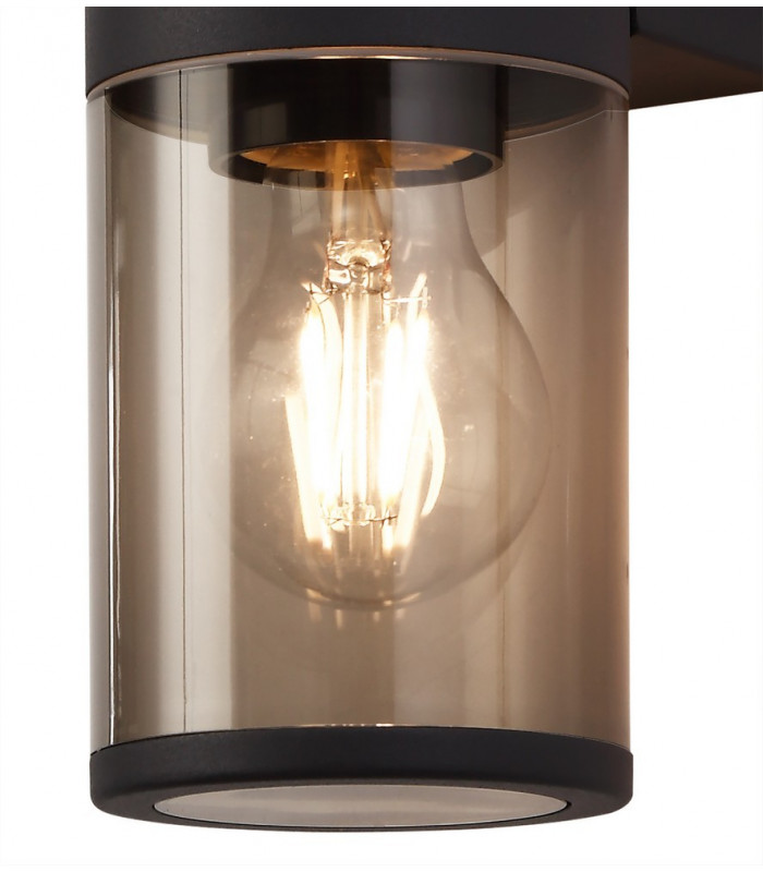 Wall Lamp 2 x E27, IP54, Anthracite, Smoked