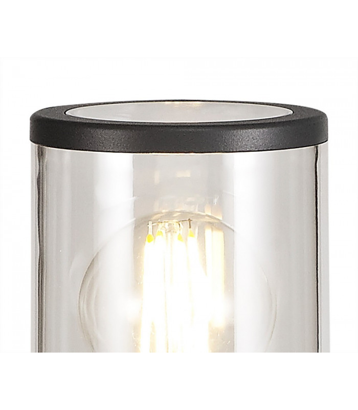45cm Bollard Post Lamp 1 x E27, IP54, Anthracite, Clear