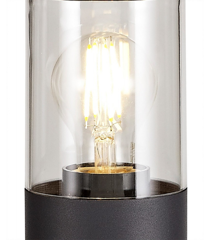 45cm Bollard Post Lamp 1 x E27, IP54, Anthracite, Clear