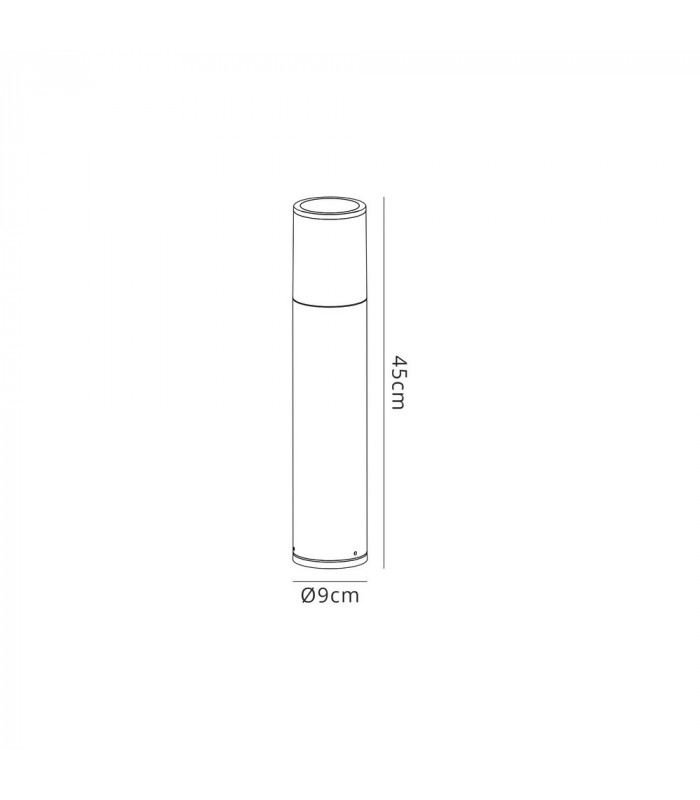 45cm Bollard Post Lamp 1 x E27, IP54, Anthracite, Opal