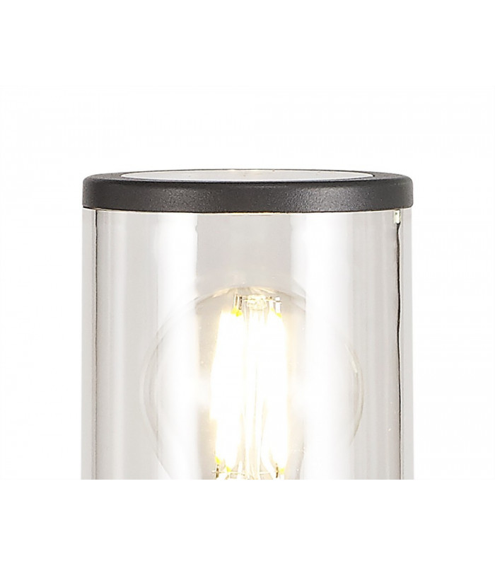 65cm Bollard Post Lamp 1 x E27, IP54, Anthracite, Clear