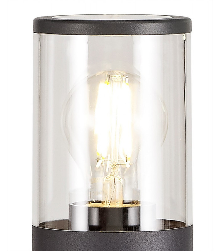 65cm Bollard Post Lamp 1 x E27, IP54, Anthracite, Clear