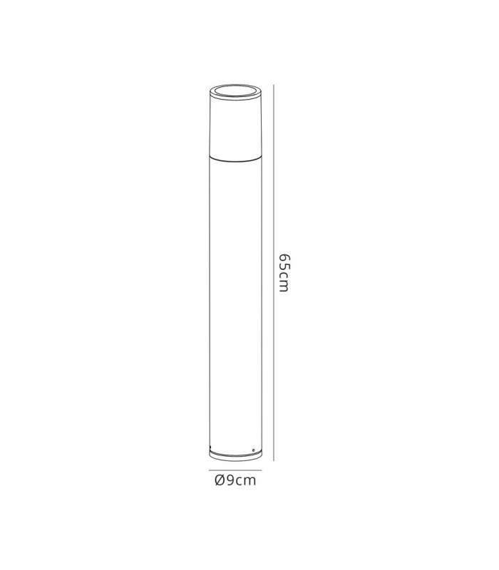 65cm Bollard Post Lamp 1 x E27, IP54, Anthracite, Opal