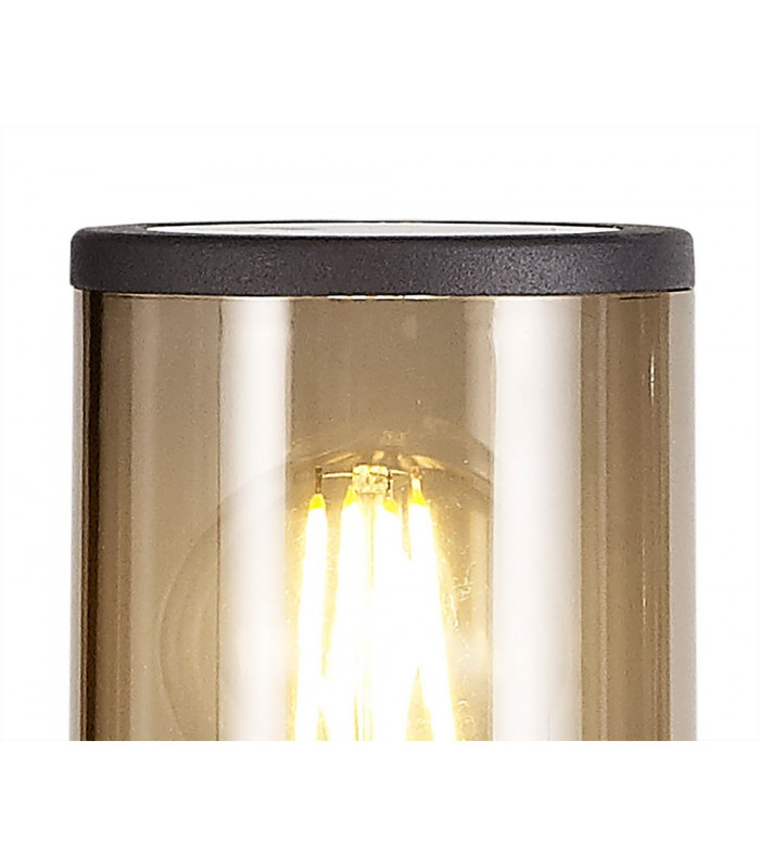65cm Bollard Post Lamp 1 x E27, IP54, Anthracite, Smoked