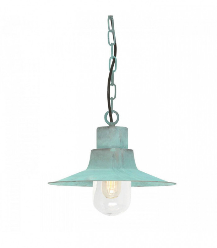 1 Light Outdoor Ceiling Chain Lantern Verdigris IP44, E27