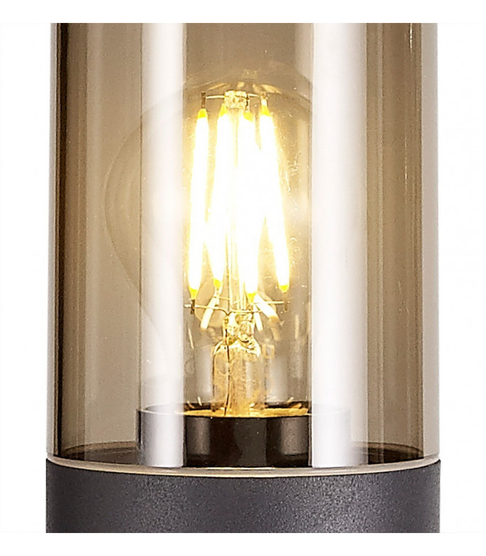 65cm Bollard Post Lamp 1 x E27, IP54, Anthracite, Smoked