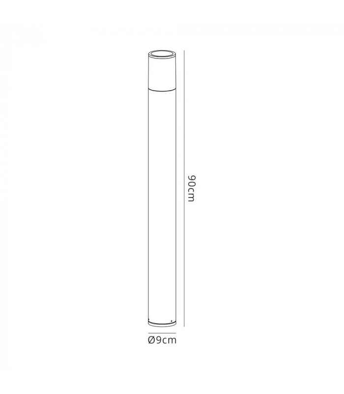 90cm Bollard Post Lamp 1 x E27, IP54, Anthracite, Clear