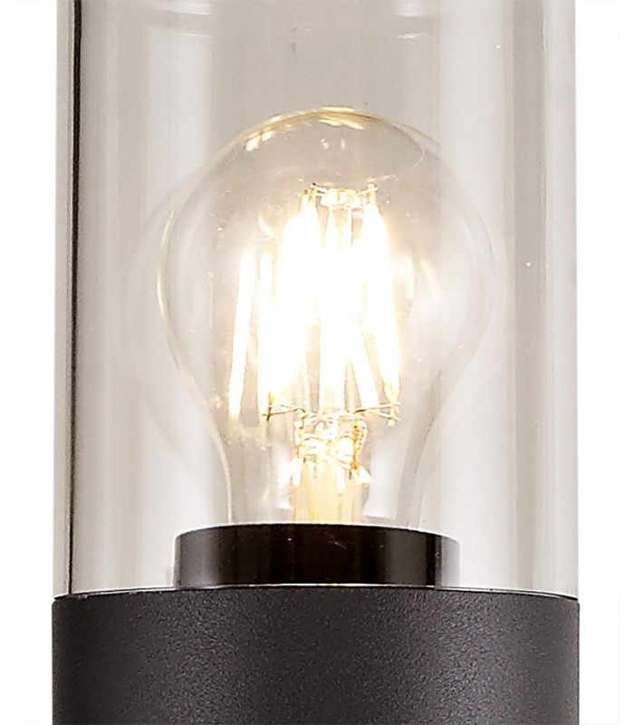 90cm Bollard Post Lamp 1 x E27, IP54, Anthracite, Clear