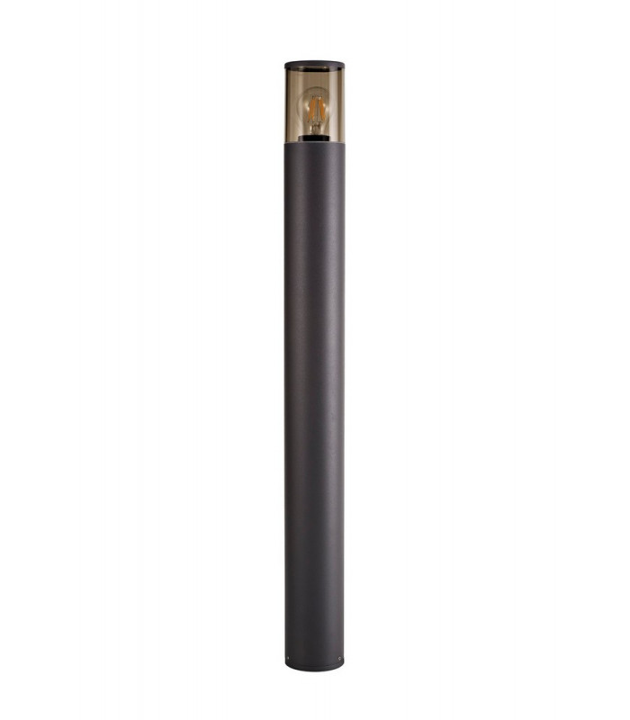 90cm Bollard Post Lamp 1 x E27, IP54, Anthracite, Smoked