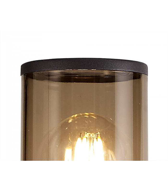 90cm Bollard Post Lamp 1 x E27, IP54, Anthracite, Smoked