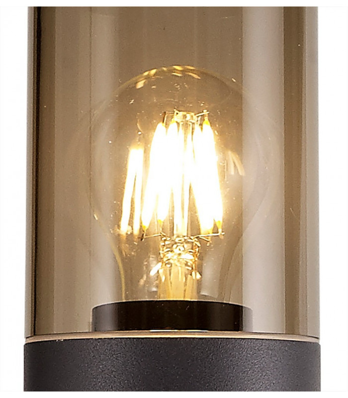 90cm Bollard Post Lamp 1 x E27, IP54, Anthracite, Smoked
