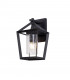 Down Wall Lamp, 1 x E27, IP54, Anthracite, Clear Rain Drop Effect Glass