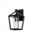 Down Wall Lamp, 1 x E27, IP54, Anthracite, Clear Rain Drop Effect Glass