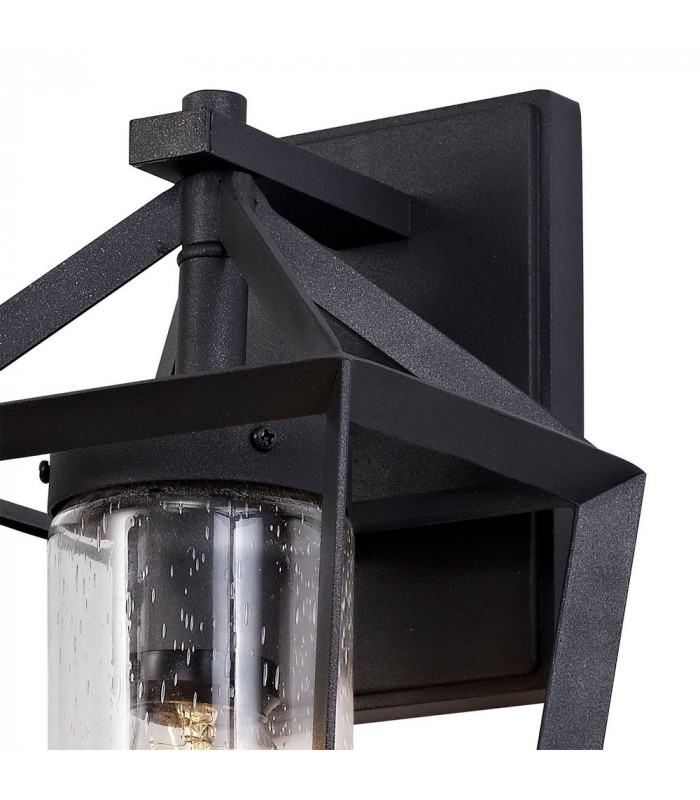 Down Wall Lamp, 1 x E27, IP54, Anthracite, Clear Rain Drop Effect Glass